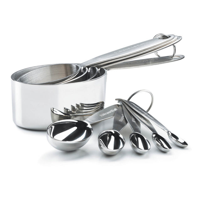 Cuisipro Silver Stainless Steel Measuring Cups and Spoon Set