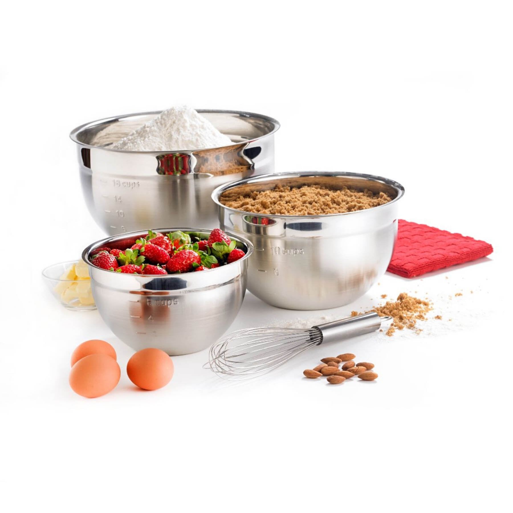 Cuisipro Stainless Steel Mixing Bowl 3 Piece Set
