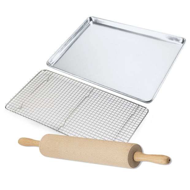 The Ultimate Baking Bundle: Baking Sheet/Colling Rack/Rolling Pin bundle